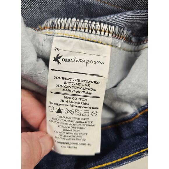 One teaspoon raider jean shorts flip cuff EUC 28 mid rise casual summer comfort - Picture 4 of 10